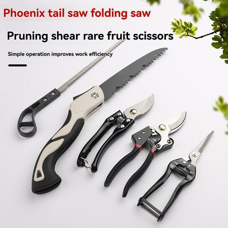 Bonsai Saw Folding - 5-teiliges Gartengeräte-Set, SK-5-Stahl, Gartenschere, Klappbare Säge,