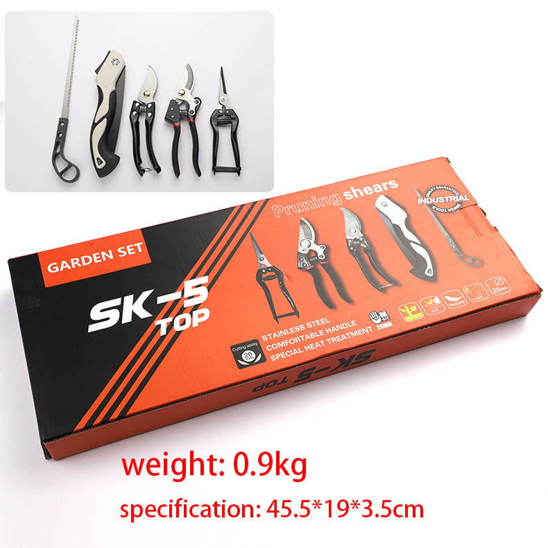 Bonsai Saw Folding - 5-teiliges Gartenwerkzeug-Set, klappbare Handsäge, Bypass-Gartenschere, Schneidwerkzeuge