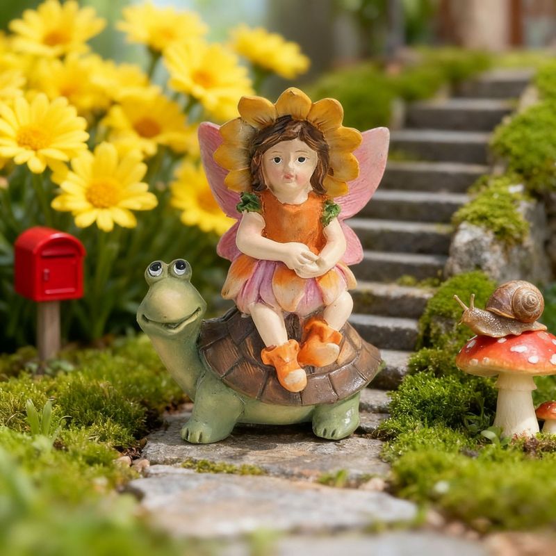 Bonsai Garden Entrance - Neue Harzfigur: Feenmädchen reitet auf einer